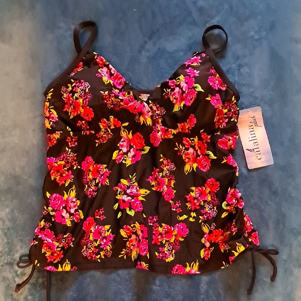 Catalina Black Floral Women's Top